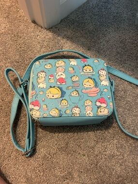 Blue Alice in wonderland crossbody bag